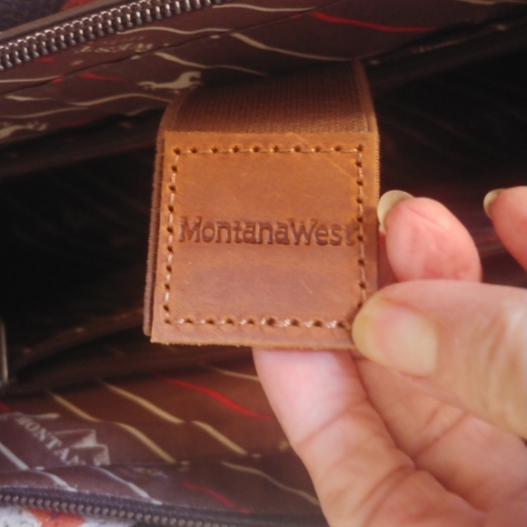 Montana West Vibrant Orange and Brown Tote - Picture 7 of 11